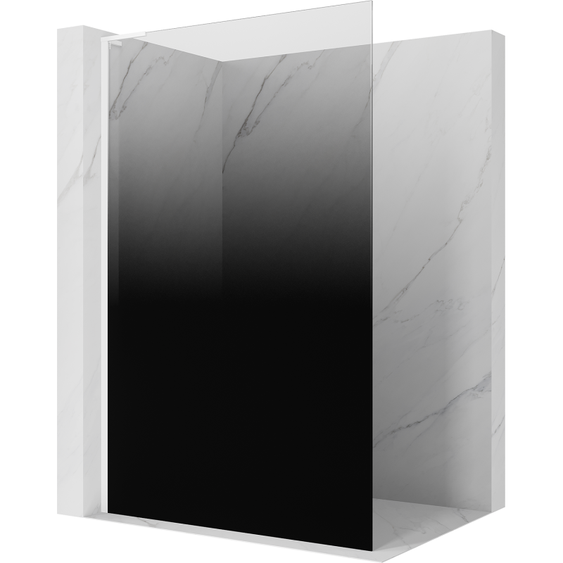 Mexen Kioto L dušo siena Walk-in 120 x 200 cm, ombrė juoda 8 mm, balta - 800-120-103-20-76