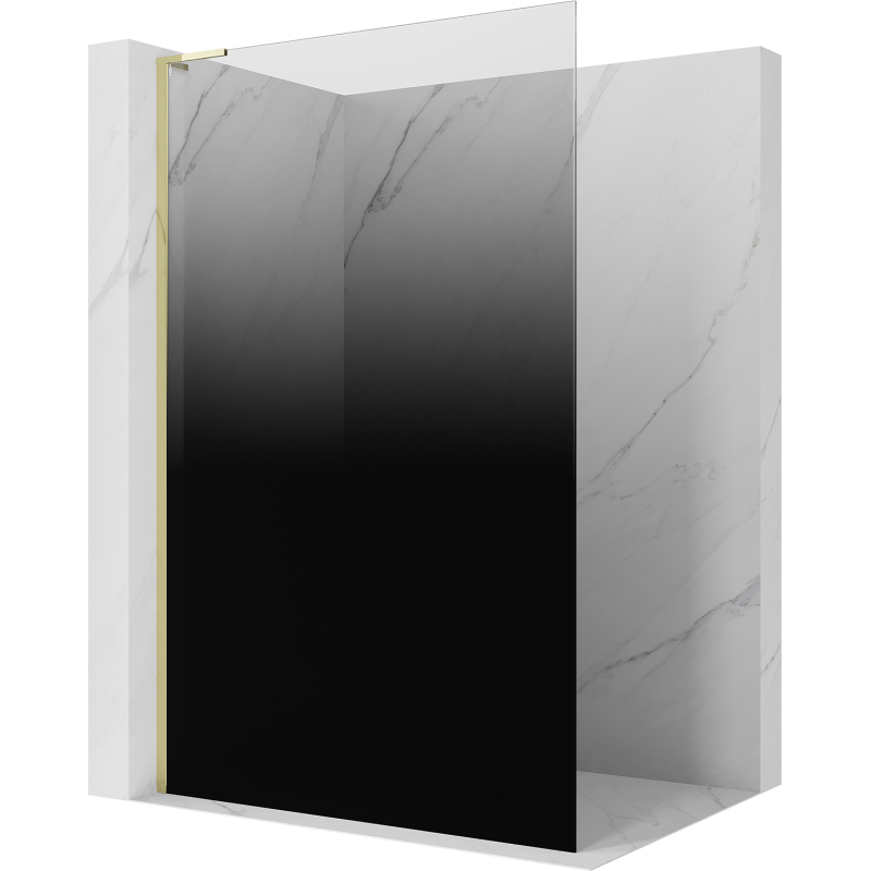 Mexen Kioto L dušo sienelė Walk-in 110 x 200 cm, ombre juoda 8 mm, auksinė - 800-110-103-50-76