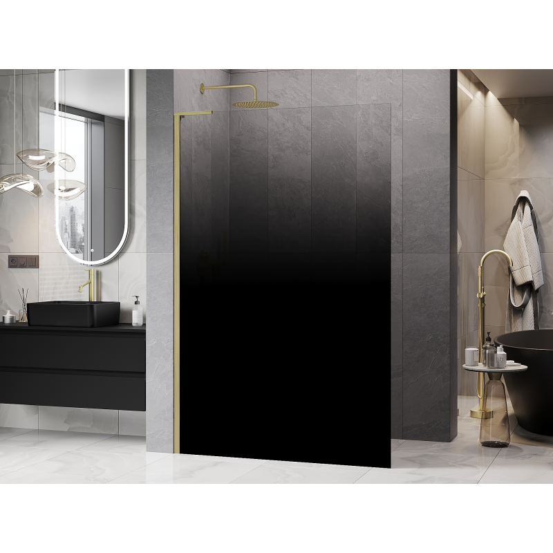 Mexen Kioto L dušo sienelė Walk-in 80 x 200 cm, ombre juoda 8 mm, auksinė šlifuota - 800-080-103-55-76
