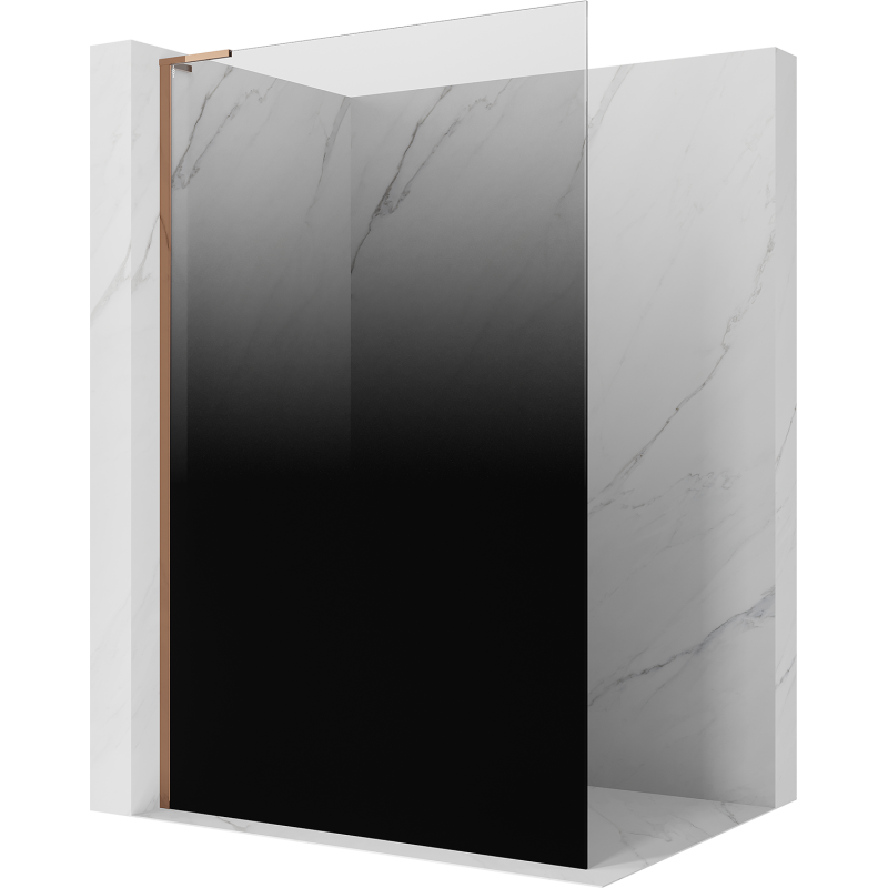 Mexen Kioto L dušo siena Walk-in 120 x 200 cm, juodai ombre 8 mm, rožinis auksas - 800-120-103-60-76