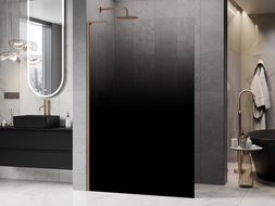 Mexen Kioto L dušo sienelė Walk-in 70 x 200 cm, ombre juoda 8 mm, šlifuotas varis - 800-070-103-65-76