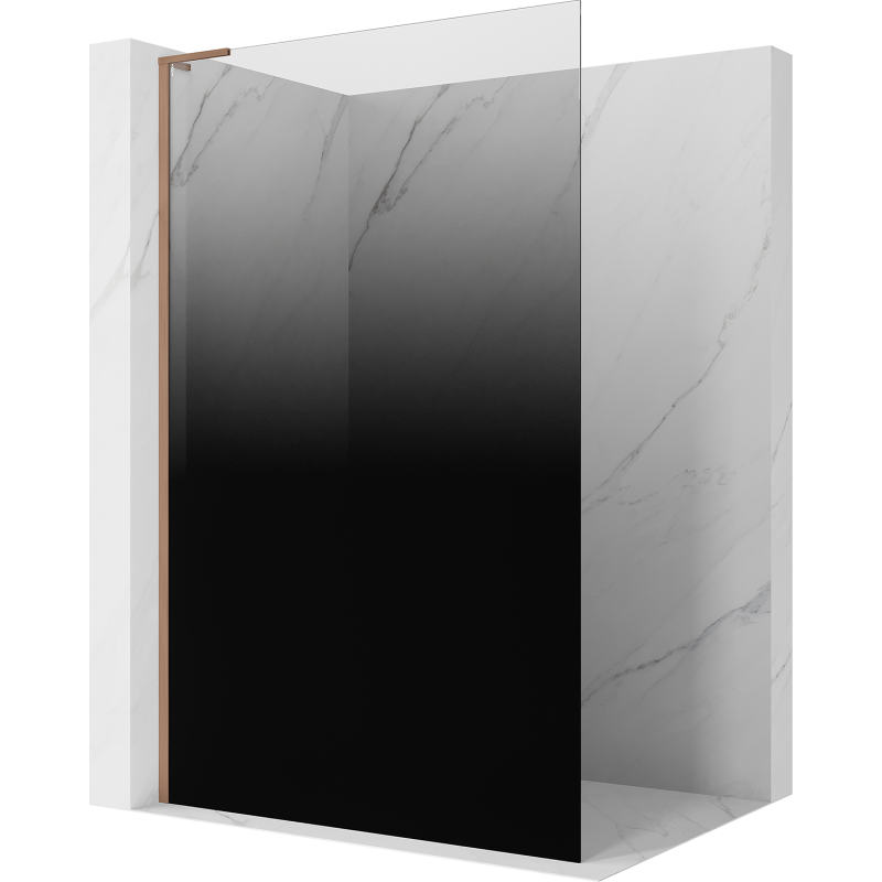Mexen Kioto L dušo sienelė Walk-in 90 x 200 cm, ombre juoda 8 mm, šlifuota varis - 800-090-103-65-76