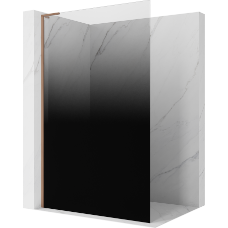 Mexen Kioto L dušo sienelė Walk-in 110 x 200 cm, ombre juoda 8 mm, šlifuotas varis - 800-110-103-65-76