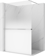 Mexen Kioto+ dušo sienelė su lentyna Walk-in 100 x 200 cm, balta ombre 8 mm, chromas - 800-100-121-01-86