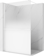 Mexen Kioto+ dušo sienelė su lentyna Walk-in 140 x 200 cm, ombre balta 8 mm, balta - 800-140-121-20-86