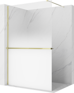 Mexen Kioto+ dušo sienelė su lentyna Walk-in 80 x 200 cm, ombre balta 8 mm, auksinė - 800-080-121-50-86