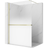 Mexen Kioto+ dušo sienelė su lentyna, Walk-in 150 x 200 cm, ombre balta 8 mm, auksinė - 800-150-121-50-86
