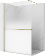Mexen Kioto+ dušo siena su lentyna Walk-in 150 x 200 cm, ombre balta 8 mm, aukso matinė - 800-150-121-55-86