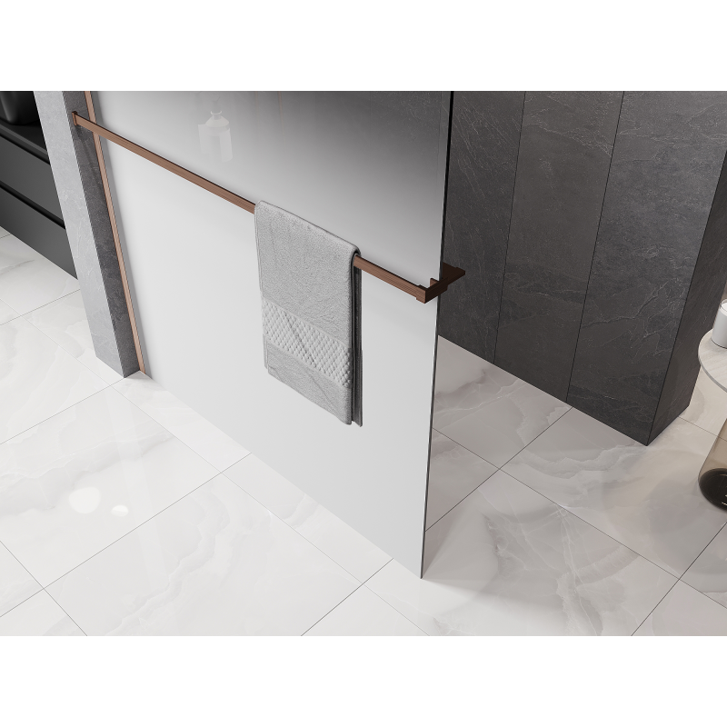 Mexen Kioto+ dušo pertvara su lentyna Walk-in 90 x 200 cm, ombre balta 8 mm, šlifuota varis - 800-090-121-65-86