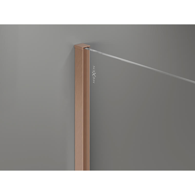 Mexen Kioto+ dušo pertvara su lentyna Walk-in 90 x 200 cm, ombre balta 8 mm, šlifuota varis - 800-090-121-65-86