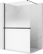 Mexen Kioto+ dušo sienelė su lentyna Walk-in 110 x 200 cm, ombre balta 8 mm, juoda - 800-110-121-70-86
