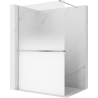 Mexen Kioto+ dušo sienelė su lentyna Walk-in 100 x 200 cm, ombre balta 8 mm, šlifuotas nikelis - 800-100-121-97-86