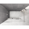 Mexen Kioto+ dušo sienelė su lentyna Walk-in 150 x 200 cm, balta ombre 8 mm, šepečiu apdorotas nikelis - 800-150-121-97-86