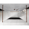Mexen Kioto laisvai stovinti dušo sienelė 140 x 200 cm, ombre juoda 8 mm, rožinis auksas - 800-140-002-60-76