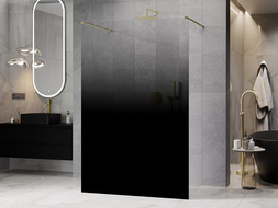 Mexen Kioto laisvai stovinti dušo sienelė 100 x 200 cm, juodas ombre 8 mm, šlifuotas varis - 800-100-002-65-76