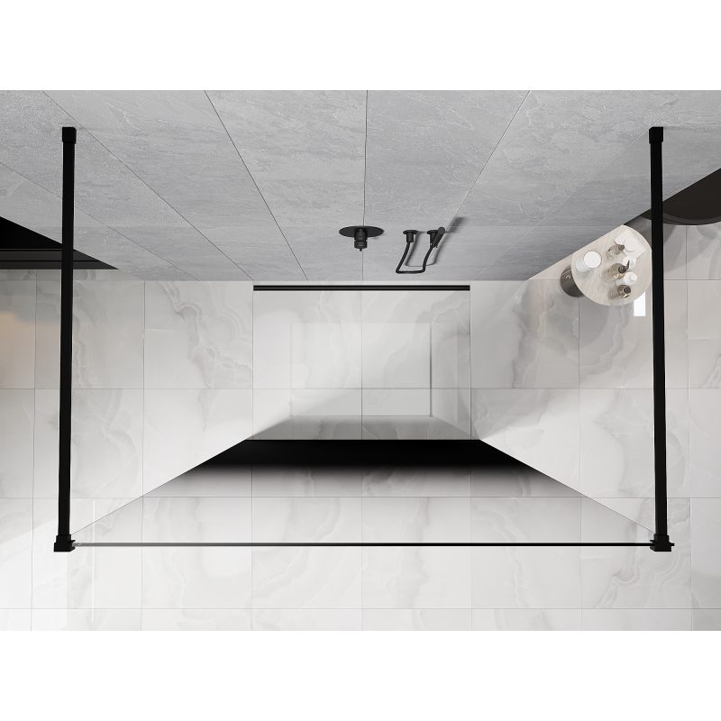 Mexen Kioto laisvai stovinti dušo sienelė 100 x 200 cm, ombre juoda 8 mm, juoda - 800-100-002-70-76