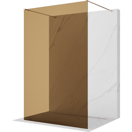 Mexen Kioto laisvai stovinti dušo siena 110 x 200 cm, bronza 8 mm, rožinis auksas - 800-110-002-60-32