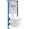 Mexen Lena potinkinis WC komplektas Tex Air Slim pneumatinis rėmas su WC dubeniu ir lėtai nusileidžiančia sėdyne, baltas