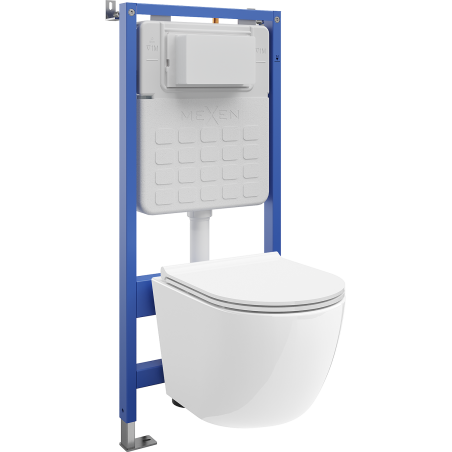 Mexen Lena paslėptas WC komplektas Tex Air Slim su WC unitazu ir lėtai nusileidžiančiu dangčiu, baltas - 610030220500A