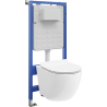 Mexen Lena potinkinis WC komplektas su pneumatiniu rėmu Tex Air Slim, WC puodu ir lėtai užsidarančia sėdyne, baltas