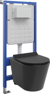 Mexen Rico Paslėptas WC komplektas su pneumatinio mechanizmo Tex Air Slim rėmu, WC puodu ir lėtai nusileidžiančia