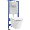 Mexen Rico slaptas WC rinkinys su Tex Slim rėmu, WC Tornado dubeniu ir tyliu dangčiu, baltas - 610030720500T