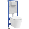 Mexen Rico Požeminis WC komplektas Tex Slim su WC Tornado dubeniu ir lėtai leidžiamu dangčiu, baltas - 610030724000T