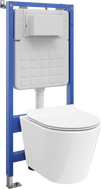 Mexen Rico paslėptas WC rinkinys pneumatiniu rėmo Tex Air Slim su WC puodu Tornado ir lėtai nusileidžiančia lentele, baltas