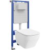Mexen Riva potinkinis WC komplektas, pneumatinis Tex Air Slim rėmas su Tornado WC dubeniu ir lėtai uždengiančiu dangčiu,