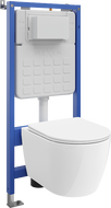 Mexen Carmen paslėptas WC rėmas Tex Slim su WC puodu Tornado ir lėtai nusileidžiančiu dangčiu, baltas - 610030880300T