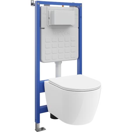 Mexen Carmen paslėptas WC komplektas Tex Slim su WC puodu ir lėtai nusileidžiančiu dangčiu, balta - 610030880300