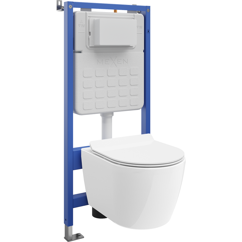 Mexen Carmen potinkinis WC rinkinys Tex Slim su WC dubeniu ir lėtai nusileidžiančiu dangčiu, baltas - 610030884000
