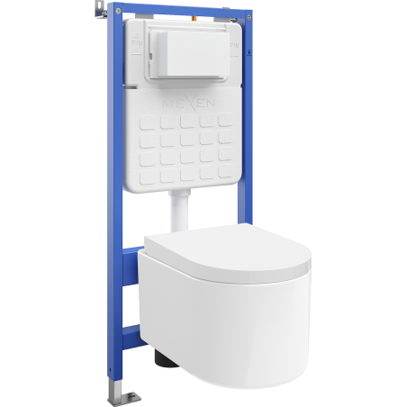Mexen Sofia paslėptas WC tvirtinimo rinkinys su oro spaudimo sistema Tex Air Slim, WC dubuo ir lėta nusileidimo dangteliu,