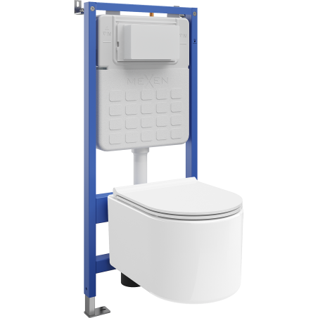 Mexen Sofia paketas potinkinis WC rėmas pneumatinis Tex Air Slim su WC klozetu Tornado ir lėtai nusileidžiančiu dangčiu,