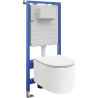 Mexen Sofia paketas potinkinis WC rėmas pneumatinis Tex Air Slim su WC klozetu Tornado ir lėtai nusileidžiančiu dangčiu,