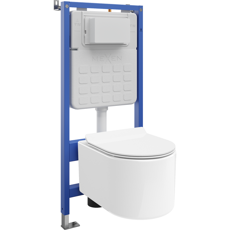 Mexen Sofia paketas podtinkinis WC rėmas Tex Slim su WC dubeniu ir lėtai nusileidžiančiu dangčiu, baltas - 610030544000