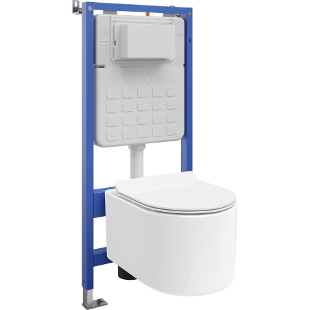 Mexen Sofia paketas podtinkinis WC rėmas Tex Slim su WC dubeniu ir lėtai nusileidžiančiu dangčiu, baltas - 610030544000