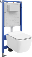 Mexen Stella WC potinkinis komplektas su pneumatiniu Tex Air Slim rėmu, WC puodu ir lėtai nulinkstančia dangteliu, baltas
