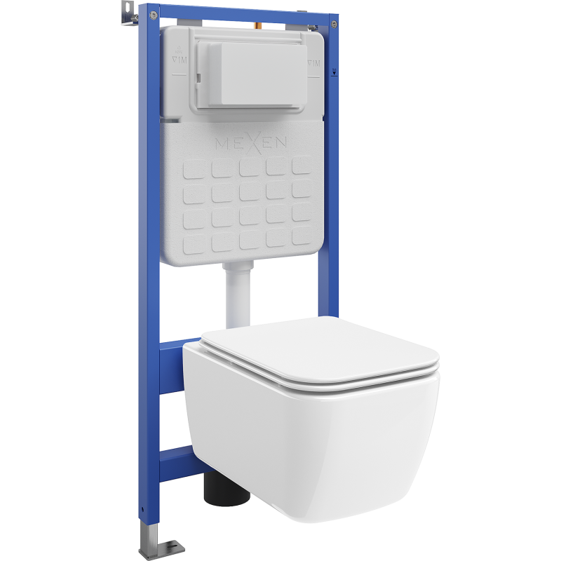Mexen Stella potinkinis WC rėmas Tex Slim su WC dubeniu ir lėtai nusileidžiančiu dangčiu, baltas - 610030680900