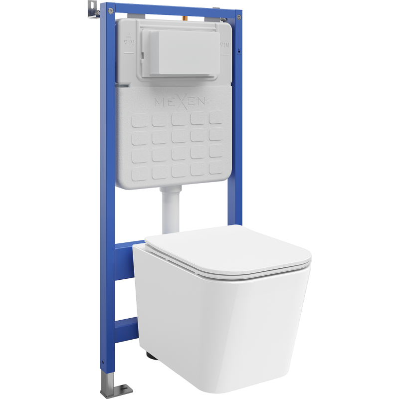 Mexen Teo Paslėptas WC rėmelis Tex Slim su WC dubeniu ir švelniai užsidarančiu dangčiu, baltas - 610030850600