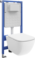 Mexen Timo paketas potinkinis WC Tex Slim rėmas su WC Tornado dubenimi ir lėtai nusileidžiančia dangčiu, baltas