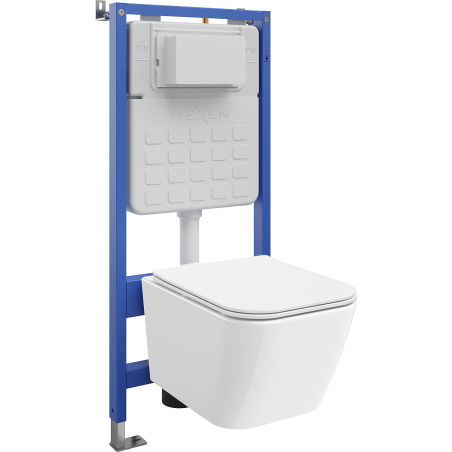 Mexen Madox paslėptas WC komplektas su pneumatinėmis Tex Air Slim karkaso sistema, WC dubeniu ir lėtai nusileidžiančiu