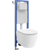 Mexen Carmen WC paslėptas rinkinys siauras, kampinis Tex W su WC puodu ir lėtai nusileidžiančiu dangčiu, baltas