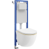 Mexen Lena paketas po tinku WC rėmas siauras, kampinis Tex W su WC dubeniu ir lėtai nusileidžiančiu dangčiu,