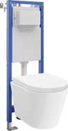 Mexen Rico paslėptas WC montavimo rinkinys siauras, kampinis Tex W su WC tornado dubeniu ir lėtai nuleidžiančia dangteliu,