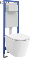 Mexen Rico potinkinis WC komplektas siauras rėmas, kampinis Tex W su WC puodu ir lėtai nusileidžiančiu dangčiu, baltas