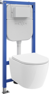 Mexen Carmen povandeninis WC komplektas Tex E su WC dubeniu ir lėtai nusileidžiančiu dangčiu, baltas - 610930880300