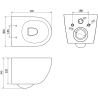 Mexen Lena paslėptas WC komplektas su pneumatiniu rėmu Tex Air E ir WC dubeniu Tornado su lėtai nuleidžiama sėdyne, baltas