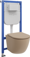 Mexen Lena paslėptas WC komplektas su Tex Air E pneumatiniu rėmu, WC dubeniu ir lėtai užsidarančiu dangčiu, matinė