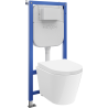 Mexen Rico potinkinis WC Tex E rėmas su WC Tornado dubeniu ir lėtai krintančiu dangčiu, baltas - 610930720200T